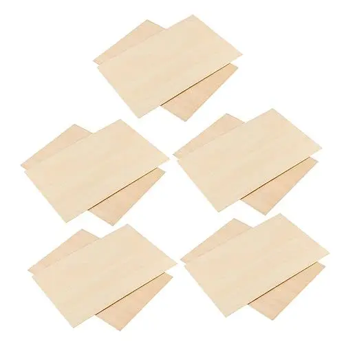 Produktbild: STOBOK Unvollendete Holzscheiben 20 * 30cm Handwerk Holzspäne 10 Stück Rechteck Holzstücke