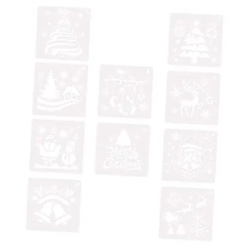 Produktbild: STOBOK 10 Stück Weihnachts-Malvorlage Scrapbook-Werkzeuge Schablonen Für Kinder Schablonenbögen Weihnachtsvorlage Weihnachtsornament-Malsets Diy-Weihnachtspapier Kunst Dekor