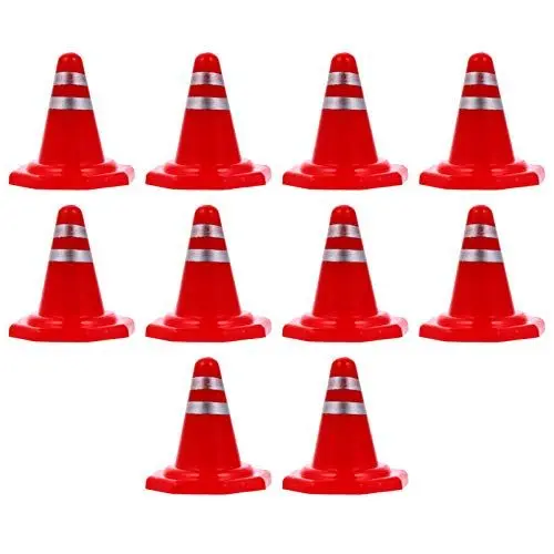 Produktbild: STOBOK 10 Stücke Mini Pylonen Spielzeug Kinder Leitkegel Verkehrshütchen Warnkegel Warnkegel Straßenkegel Straßensperre Spielzeug für Kinder Modellbau Fußball Sand Outdoor