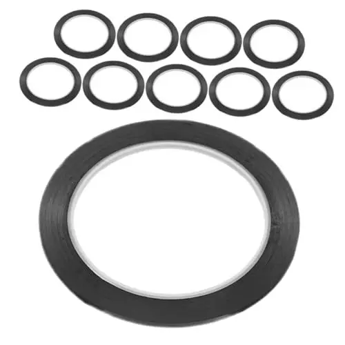 Produktbild: STOBOK Schwarzes Trocken Abwischbares Pet-klebeband Für Whiteboards – 10 Washi-klebebandlinien – Markierungsbänder Für Klassenzimmer Und Büro – Kein Kleben