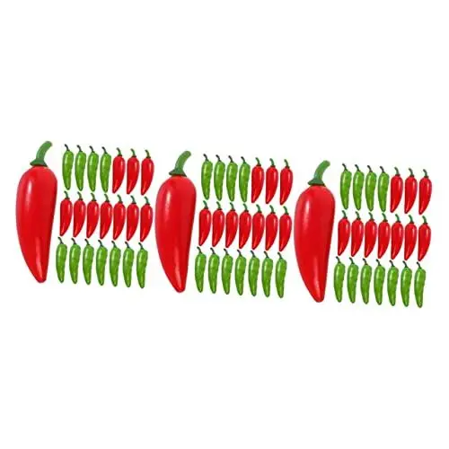 Produktbild: STOBOK 120 STK Künstlicher Pfeffer Essen Mexikanische Ornamente Mini Kuchendekorationen Jalapeno -Ornament Gründekor Chili Kocht Trophäen Ab Spielzeug Pflanze Styroporschaum Säule
