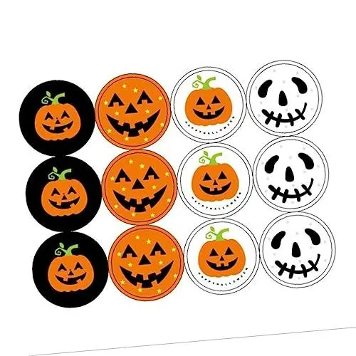 Produktbild: STOBOK 120-teiliges Halloween-kürbis-aufkleber-set 10 Bögen Gemischte Kürbis-aufkleber Für Jungen- Und Mädchen-dekorationen Pvc-aufkleberbögen Für Bastelprojekte