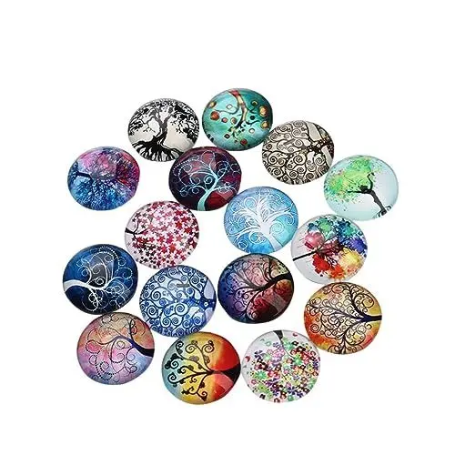 Produktbild: STOBOK 12 Stück Cabochons Lebensbaum Muster Flachboden für Diy Schmuckherstellung Ring Armband Halskette Bastelzubehör Hochwertige Dekoration