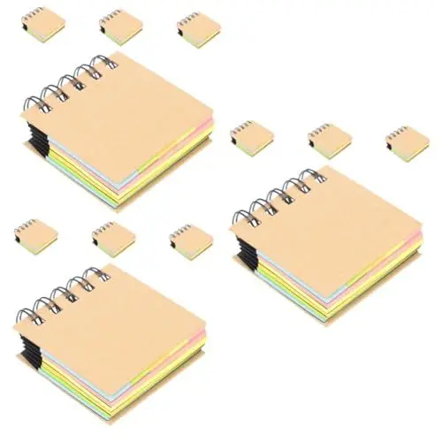 Produktbild: STOBOK 12 Stk Haftnotiz write board the office schulzubehör bürozubehör Handgefühl at home schenken note book heusgen büro zubehör Mini Spule Buch Aufzeichnung Notizbuch Tafel Kraftpapier