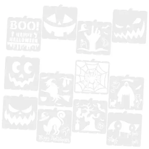 Produktbild: STOBOK Halloween 12-teiliges Set Mit Kürbisgeister- Und Hexenvorlagen Für Wandkunst Und Projekte