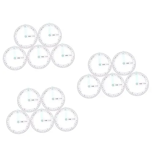Produktbild: STOBOK 15 Stück Rundlineal 360 Grad Winkelmesser Profi Kreis Winkelmesser Geometrie Winkelmesser Büro Messen Winkelmesser Winkelmesser Messwerkzeug Zeichenwerkzeug Transparenter