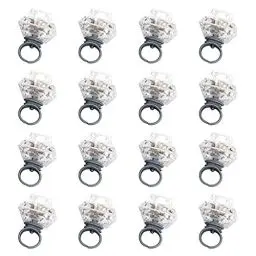 Produktbild: STOBOK 16Pcs LED Licht Up Ringe - Blinkende Diamant Ring Glow in The Dark für Geburtstag, Bachelorette, Nachtclub, Raves, Konzert, Party Favor
