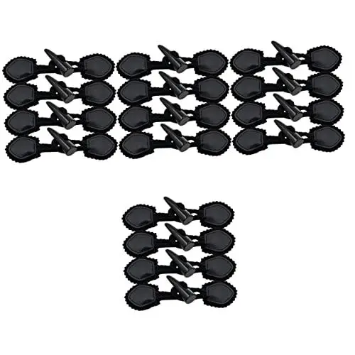 Produktbild: STOBOK Stegknöpfe 16 Paar Diagonale Schnallen Hornschnallen Mantelknöpfe Schwarzer Rock Schwarze Jacke Leder Aufnähbare Knebelverschlüsse Schwarze Akzentdekor Knebelknöpfe Für Kleidung