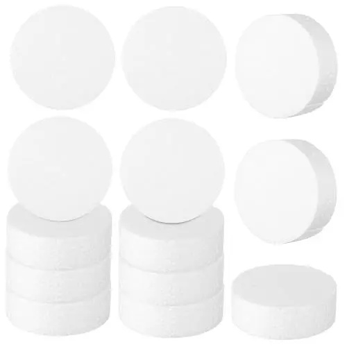 Produktbild: STOBOK 18 STK Schaumzylinder Bastelschaum Schaumstoffkreise Zum Basteln Projektschaum Kuchenattrappen Aus Schaumstoff Schaumkuchenmodellierung Kuchenschaum Üben Polystyrol Weiß Folge
