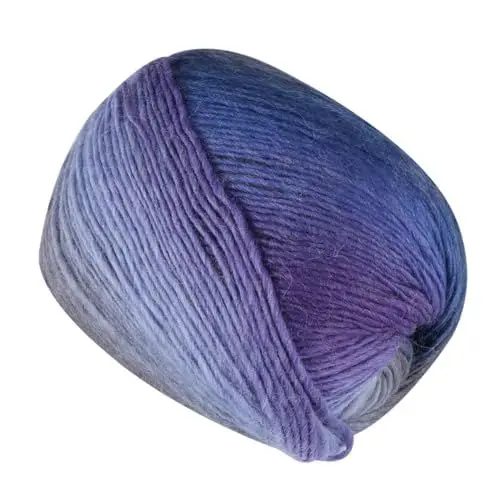Produktbild: STOBOK 1 Rolle Strickgarn Wollgarn Zum Handstricken Wolle Regenbogengarn Farbverlauf Buntes Garn Gehäkelte Schallinie Pullover Stoff Selber Machen Violett Handgefertigt Häkelgarn