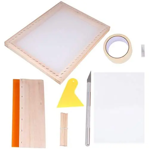Produktbild: STOBOK 1satz Siebdruck-Toolkit Mit Holzrahmen Transparenter Inkjet-Folie Abzieher Und Maskierband Für -druckprojekte Und Kreative Bastelarbeiten