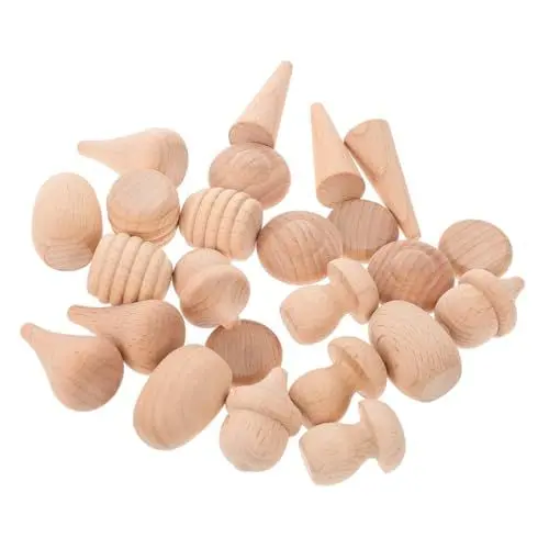 Produktbild: STOBOK Pilzblöcke Aus Holz – Zum Bemalen Und Dekorieren Set Unfertiger Bastelblöcke Für Kinder Perfekt Als Geburtstagsgeschenk
