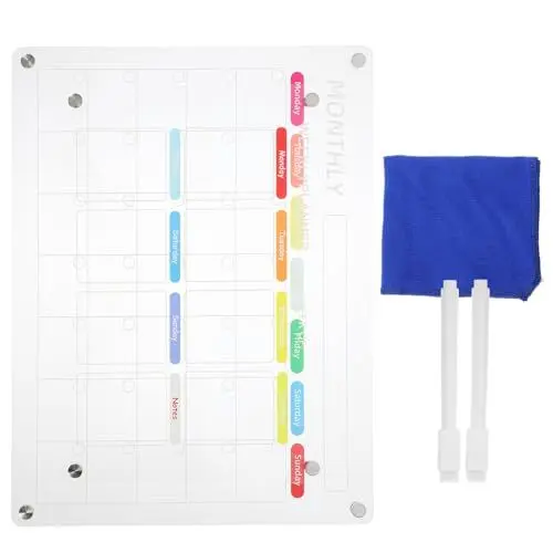 Produktbild: STOBOK 1 Satz Klare Magnetische Trocken Abwischbare Acryltafeln Wöchentliche Whiteboard-Kalenderplanung Notiztafeln Nachrichtentafeln Mit Für Das Home-Office-Klassenzimmer