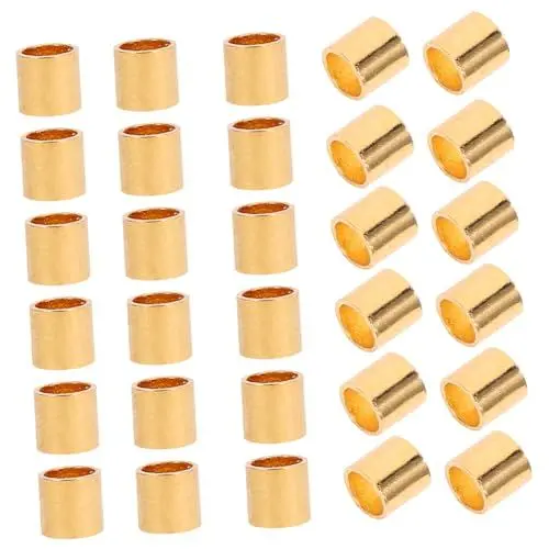 Produktbild: STOBOK 1 Satz Positionierung Des Wulstrohrs Diy Schmuck Zubehör Perlen Basteln Perlen Für Diy Handwerksbedarf Handgefertigte Perlen Crimps Für Die Schmuckherstellung Kupfer Golden 300st