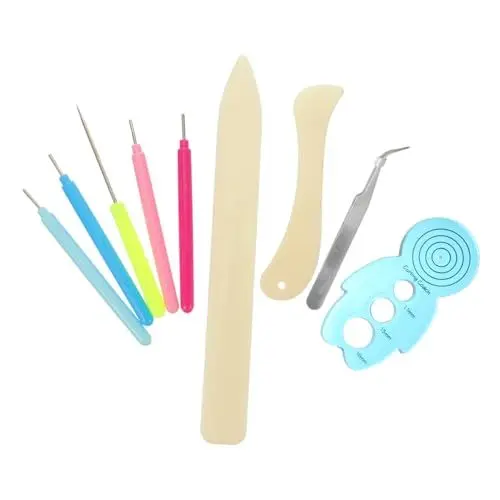Produktbild: STOBOK Quilling-werkzeug-set Mit Schlitzen 9-teilig Rollnadelstift Für Und Unterricht Zufällige Farbe