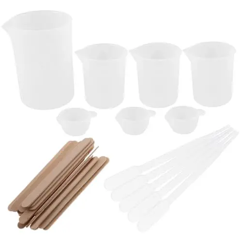 Produktbild: STOBOK Silikon-messbecher-set 5-teilig Harz-mischbecher Rührer Für Schmuck-kunstprojekte