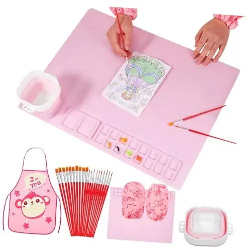 Produktbild: STOBOK Malunterlage-Set – 1 Set – Bastelmatte Aus Silikon Für Kinder Mit Aufbewahrung Nicht Klebend Vielseitig Verwendbar