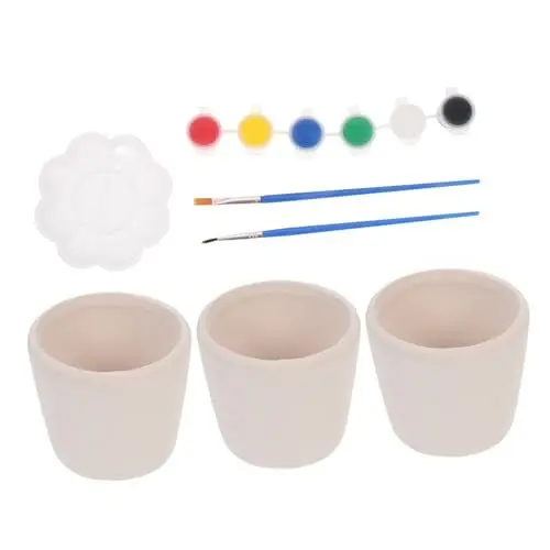 Produktbild: STOBOK 1 Set DIY Kleiner Blumentopf Kinder Malmaterial Kinder Farbtöpfe Kinder DIY Malerei Vase Kinder Malmaterial Handmalerei Material Leere Keramikvase Kinder Vase DIY Material