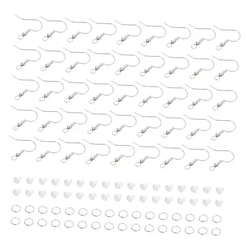 Produktbild: STOBOK 1 Set Ohrhaken Ohrstöpsel Zubehör Transparente Ohrring Träger Ohrringe Fischhaken Ohrringe Sprungringe Ohrring Reparatur Set Schmuckherstellung Haken Ohrring Haken Stahl