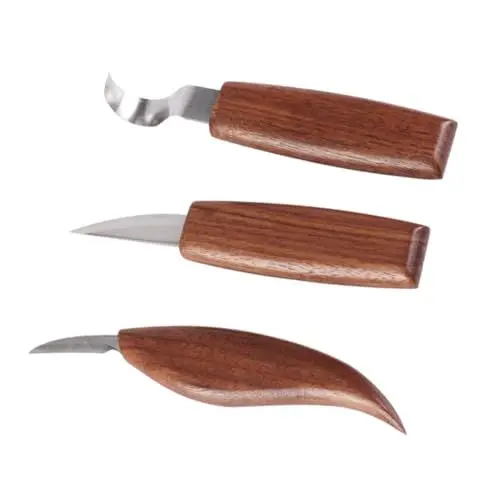 Produktbild: STOBOK 1 Tranchiermesser Löffel Schnitzen Schnitzerei Schnitzmesser Zimmermannswerkzeuge Schnitzel-kit Holzbearbeitung Schalen-schnitzset Polieren Brown Rostfreier Stahl 3st