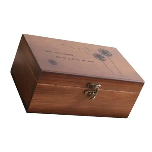 Produktbild: STOBOK 1 X Massivholz Nähkasten Holz Nähkorb Geschenkbehälter Kosmetik Organizer Nähset Koffer Geschenkboxen Zuhause Kleinigkeiten Behälter Mit Deckel Organizer Aus Natürlichem