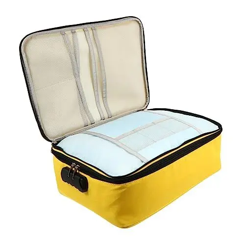 Produktbild: STOBOK 1stk Dokumententasche Mit Großer Kapazität Multifunktionstasche Datei Reise-Make-up-Taschen Feuerfest Beutel Reisebrieftasche Kationischer Stoff Trolley-Tasche Tragbar Reisen