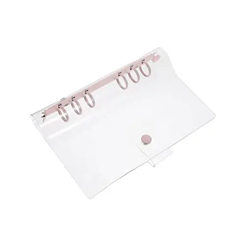 Produktbild: STOBOK 1stk Taschenbuch Notizbuchhülle Mit 6 Ringen Durchsichtige Ordnerabdeckungen Notizbuch Binder Notizbuch Fürs Büro Ordnerringschutz A6 Reisen Papiertüte Literatur Und Kunst Pvc