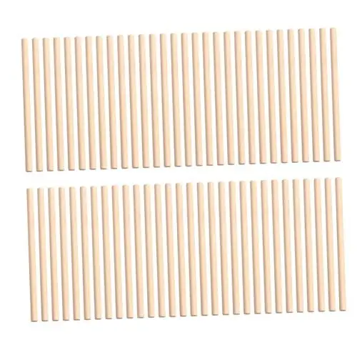Produktbild: STOBOK 200 Stück Holz-bastelstäbchen Runde Dübelstangen 10 Mm Durchmesser X 5 Cm Länge für Modellbau und Heimdekoration