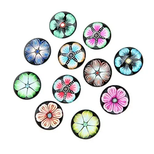 Produktbild: STOBOK 20St Schmuck, der Cameo-Anhänger findet Strasssteine ​​mit flacher Rückseite Strassschmuck aufkleber runde Flecken runde Paster Kristall Glas Halskette Keramikfliesen Zubehör