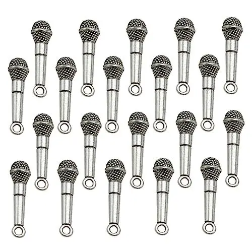 Produktbild: STOBOK 20St antike Silberanhänger Halskette aus Sterlingsilber Anhänger aus Metall Halsketten eine Halskette Schmuck DIY Anhänger Charms Anhänger aus Legierung Mikrofon Zubehör