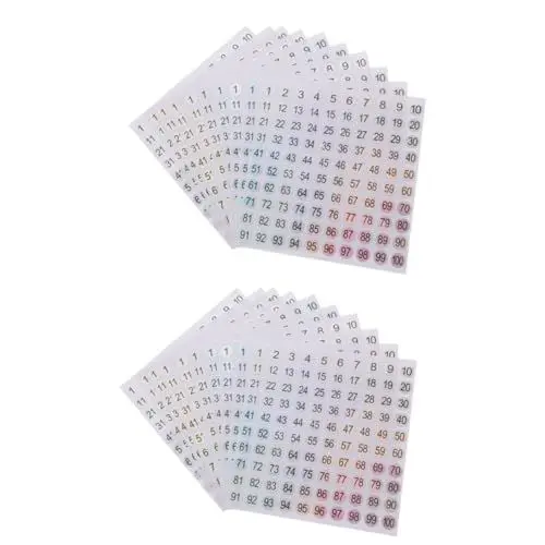 Produktbild: STOBOK 2 Sätze Zahlenaufkleber Runde Codieraufkleber Zahlenaufkleber Für Inventar Reflektierende Zahlenaufkleber Für Den Unterricht 10 Blätter * 2