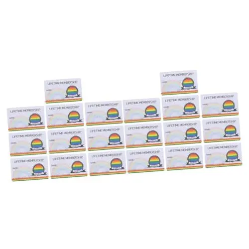 Produktbild: STOBOK 20 Stück Regenbogen Freundschaftskarte Regenbogen Ausweis Regenbogen Namenskarte Ausweis Mitgliedskarte Regenbogen Mitgliedskarte Stolz Namenskarten Visitenkarten