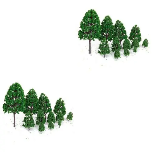Produktbild: STOBOK 24 STK Mini-Pappel grüne Modellbäume Waldtierfiguren Baum Miniaturbäume Spielzeugbäume Kollege mateteee die bescherung ziernieten Hausdekoration Decor Landschaftsmodell Green