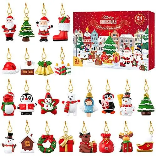 Produktbild: STOBOK 24 Stück Weihnachten Adventskalender mit Hängenden Anhängern Weihnachtsbaum Hängende Figur Ornamente Geschenkanhänger Sortiert für Weihnachtsfeier Dekorationen Kinder