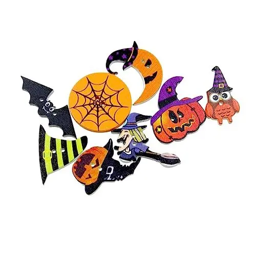 Produktbild: STOBOK Einzigartiges Holzknopf-set 25 Stück 2-loch Nähdekor Für Halloween-kostüme Bastelprojekte