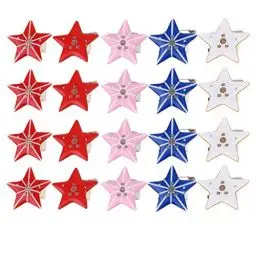 Produktbild: STOBOK 25 Stück LED Broschen Pin Leuchten Stern Brosche Blinkenden Stern Revers Abzeichen Leuchten im Dunkeln Party Begünstigt Pullover Schal Brosche für Valentinstag Weihnachten