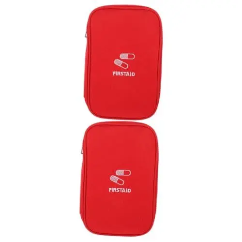 Produktbild: STOBOK 2St Erste-Hilfe-Kasten wundversorgung medical kit verbandskasten kaufen tasche - kit pillbox Erste-Hilfe-Tasche für den Haushalt Wanderapotheke Oxford-Stoff rot