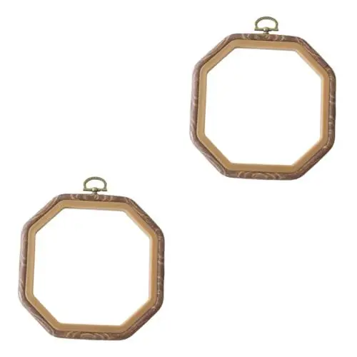 Produktbild: STOBOK 2St Kreuzstich Stickrahmen quadratische Rahmen Kreuzkreis quadratischer Ständer Kranzhalter Stickkreisrahmen achteckiger Stickkreis Stickerei Handwerk Kasten Holzring Bambus