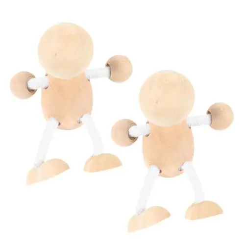 Produktbild: STOBOK 2St hölzerner Mann unfertige Puppenkörper lustige DIY-Puppen Mini-Peg-Puppenfiguren Kinderspielzeug holzfiguren DIY Holzspielzeug holzpuppen selber machen Desktop-Holzpuppe