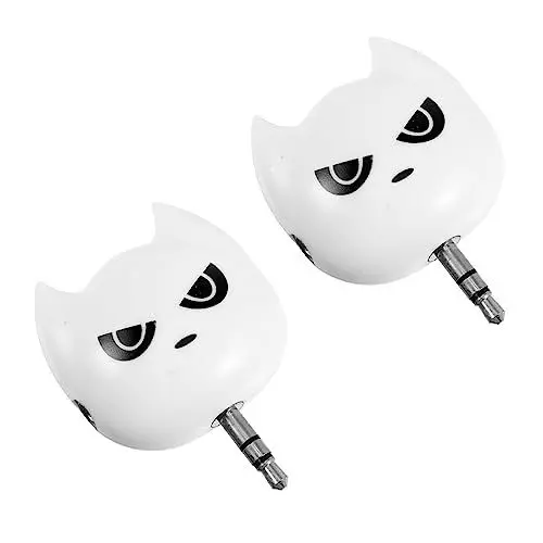 Produktbild: STOBOK 2Stücke Kopfhörerteiler Cat Head Audio Splitter Mit Ausgängen Aux Audio Splitter Für Laptop Tablet Smartphone Lautsprecher