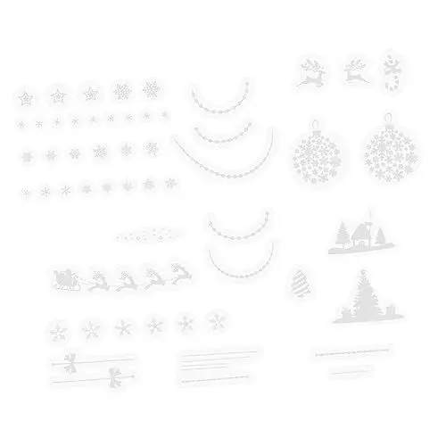 Produktbild: STOBOK 2 Blätter Weihnachtsfensteraufkleber Frohe Weihnachten Fensteraufkleber Winterliche Fensterfolie Weihnachtsglas Haftet Nähen Fenstergitter Elektrostatischer Pvc-film Weiß