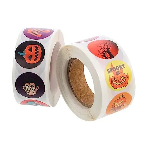 Produktbild: STOBOK Halloween- -etiketten 500 Stück/rolle Cartoon-aufkleber mit Verschiedenen Mustern für Partygeschenke für Jungen und Mädchen
