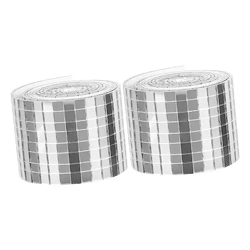 Produktbild: STOBOK 1464 Quadratische Mini-glasfliesen-wanddekoration 2 Rollen Mosaik-aufkleber Für Wanddekoration Fiberglas-material Zum Abziehen Und Aufkleben