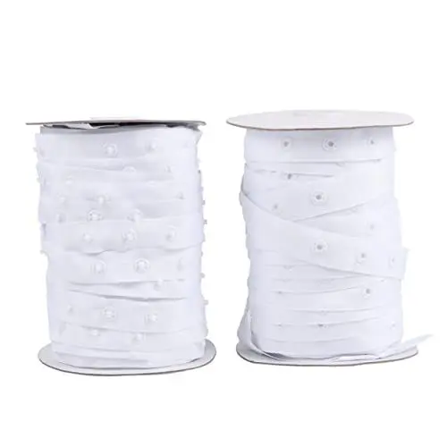 Produktbild: STOBOK 2 Rollen druckknopfverschluss ideas klamoten gardinen window shades curtain fenstermarkise Schnappverschluss fadenvorhänge Knopfloch Schnapper Spule Vorhang Baby Schleife Weiß