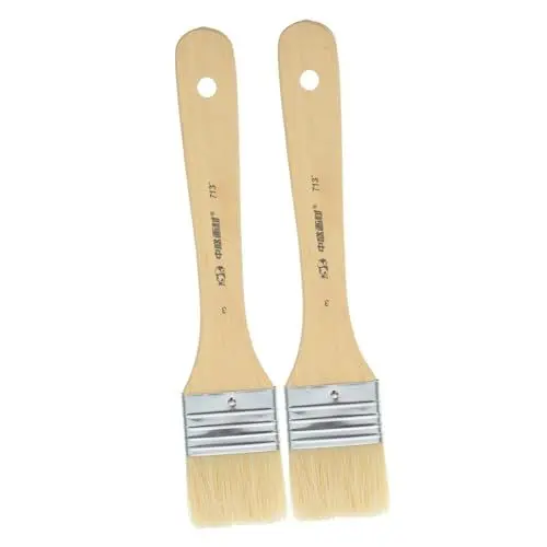 Produktbild: STOBOK 2 STK Pinsel mit Naturborsten Kleiner Pinsel Kleber malen Ölgemälde aus Holz Chip-Pinsel Wachspinsel Lackpinsel Kleber Pinsel Wandfarbe hölzern einstellen Bürste Ölpinsel Bambus