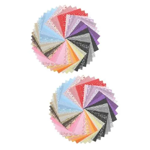 Produktbild: STOBOK 2 Sätze Diy-patchwork Decke Stoffkunst Quilten Von Patchwork-material Fallender Stoff Blumen- Stoffquadrate Nähen Fetzen Patchworkstoff Nähen Stoffbündel Polyester 49 Stück * 2