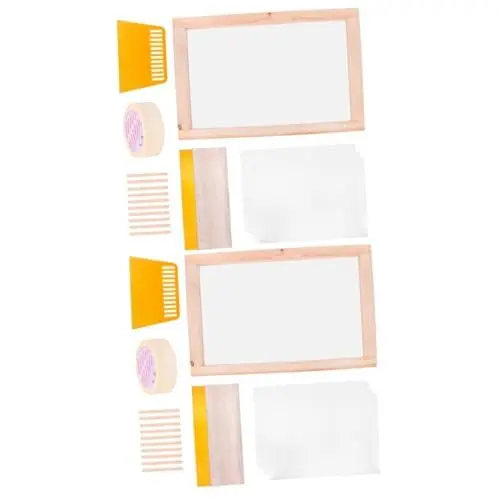 Produktbild: STOBOK 2 Sätze Siebdruck-Kit Autoverpackungswerkzeug Tönungsset für Autoscheiben Screen Printing kreativität Siebdruckrahmen aus Holz Siebdruckzubehör Handbuch Suite Transparenter Film