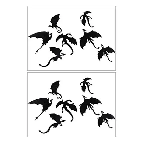 Produktbild: STOBOK 2 Sätze Wandtattoo Dinosaurier Halloween-horror-aufkleber Gotische Wanddekoration Halloween-wandtattoos Gruselige Halloween-aufkleber Drachendekor 3d Dreidimensional Fenster Pvc