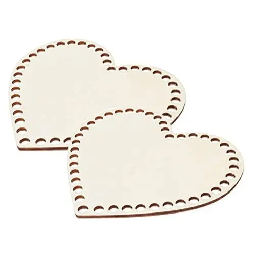 Produktbild: STOBOK 2 Stück Holzkorbböden Herzform Blanko Für Häkelkorb Holzsockel Zum Basteln DIY Projekt Naturholz Ideal Für Geschenkverpackung Oder Dekoration