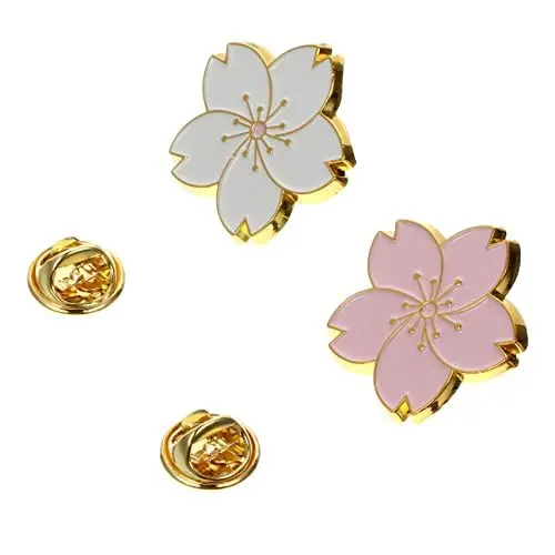 Produktbild: STOBOK 2st Brosche Im Japanischen Stil Kirschblüten-emaille-pins Blumenbrosche Kirschblütenschmuck Befestigungsbrosche Für Kleider Brustnadel Zinklegierung Partykleidung Kirsche